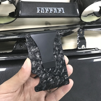 Portefeuille durable de porte-cartes de Mini Forged Carbon Fiber Credit avec le bloc de RFID