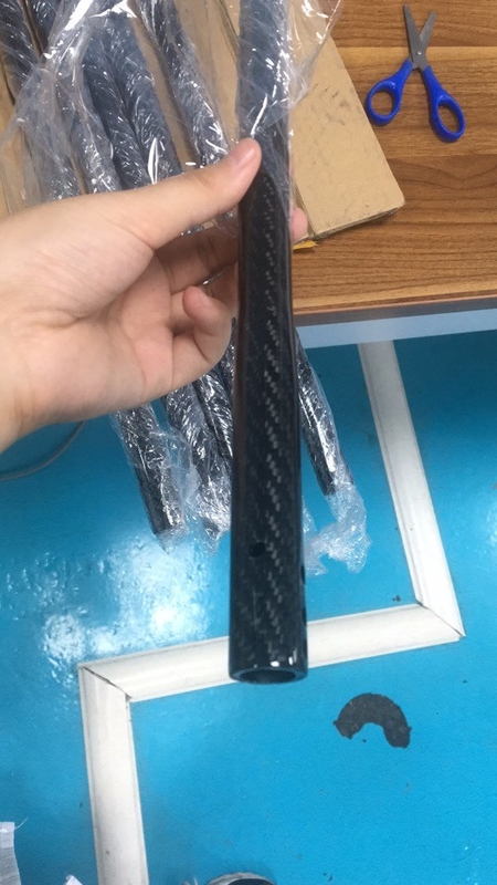 Les composants de fibre de carbone de prototype forent l'axe fait sur commande 3/8 x 10 de queue de billard de carbone